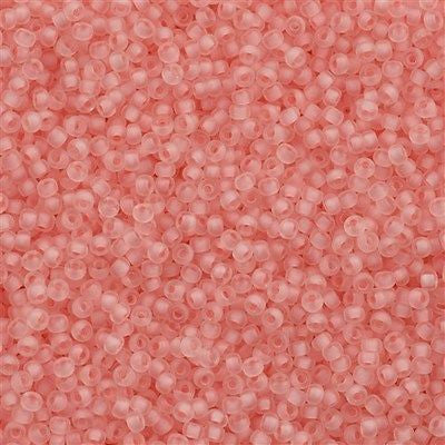 Miyuki Round Seed Bead 11/0 Semi Matte Pale Rose Lined Crystal 22g Tube (1934)