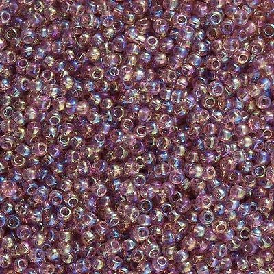 Toho Round Seed Beads 6/0 Transparent Light Amethyst AB 2.5-inch tube (166)