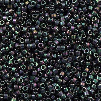 Miyuki Delica Seed Bead 11/0 Black AB 2-inch Tube DB1001