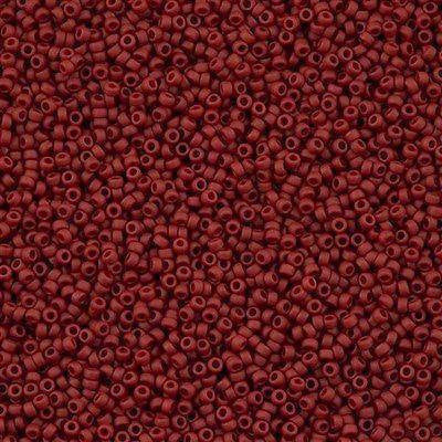 Miyuki Round Seed Bead 15/0 Opaque Matte Brick Red 2-inch Tube (2040)