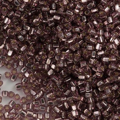 Miyuki Triangle Seed Bead 8/0 Silver Lined Smoky Amethyst 15g TR8-1804