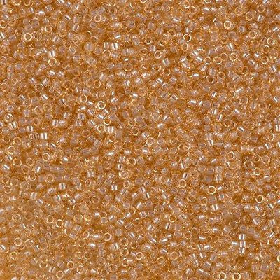 Miyuki Delica Seed Bead 11/0 Light Topaz Luster 2-inch Tube DB101