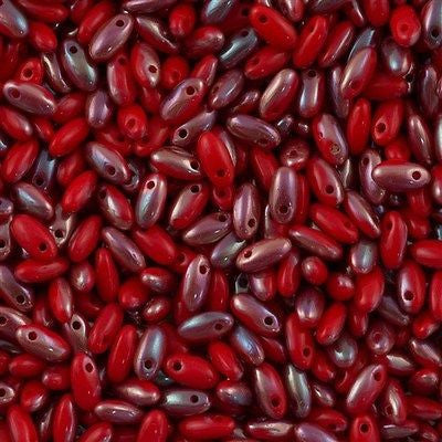 Czech Rizo 2.5x6mm Beads Opaque Red Celsian 21g Tube (93200Z)