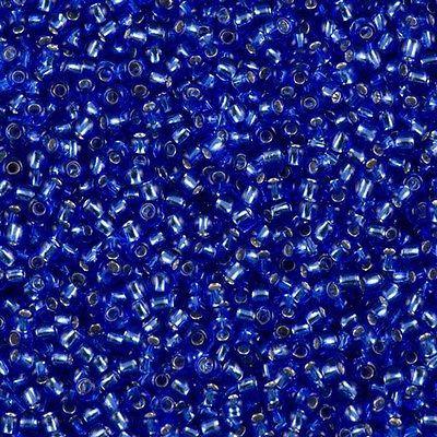50g Toho Round Seed Bead 11/0 Silver Lined Montana Blue (35)