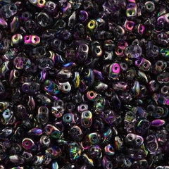 Super Duo 2x5mm Two Hole Beads Crystal Magic Violet Grey 22g Tube (00030MVS)