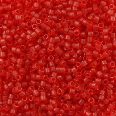 Miyuki Delica Seed Bead 11/0 Matte Transparent Dyed Watermelon 2-inch Tube DB779
