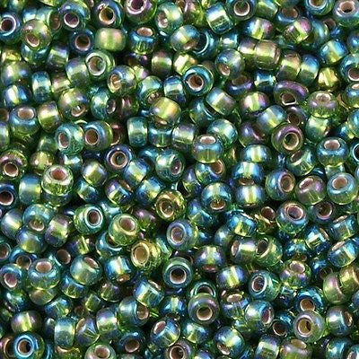 Miyuki Round Seed Bead 11/0 Silver Lined Olive AB 22g Tube (1026)