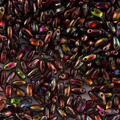 Czech Rizo 2.5x6mm Beads Crystal Magic Red Brown 15g RZ-00030MRB