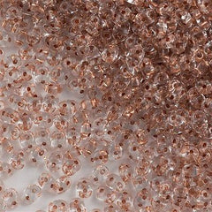 Super Duo 2x5mm Two Hole Beads Crystal Copper Lined 22g Tube (00030CL)