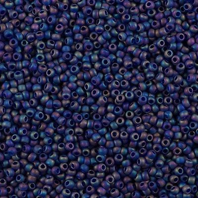 Toho Round Seed Bead 11/0 Matte Colbalt AB 2.5-inch Tube (87DF)