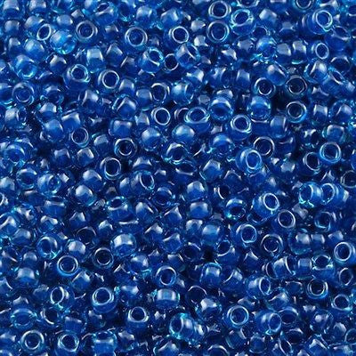 Toho Round Seed Bead 8/0 Inside Color Lined Aqua Capri 2.5-inch tube (932)