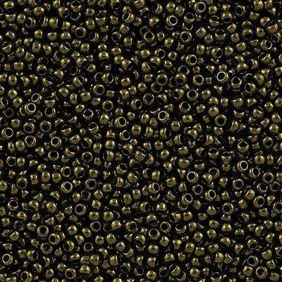 Toho Round Seed Bead 11/0 Dark Chocolate Bronze Gold Luster 2.5-inch Tube (422)