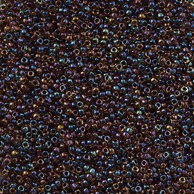 50g Toho Round Seed Bead 11/0 Inside Color Lined Navy Yellow (245)