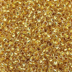50g Toho Round Seed Bead 8/0 24kt Gold Lined Crystal (701)
