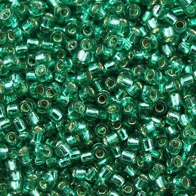 50g toho Round Seed Bead 8/0 Transparent Silver Lined Peridot (24B)