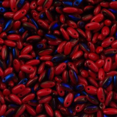 Czech Rizo 2.5x6mm Beads Opaque Red Azuro 21g Tube (93200AZ)