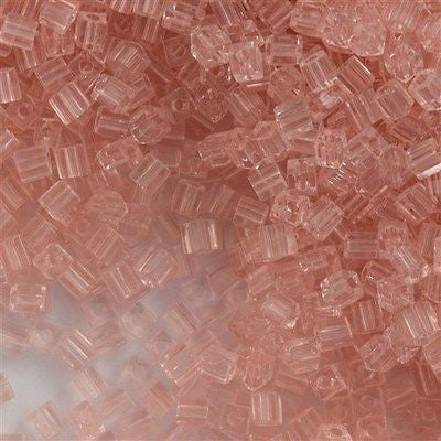 Miyuki 3mm Cube Seed Bead Transparent Pale Pink 10g (155)