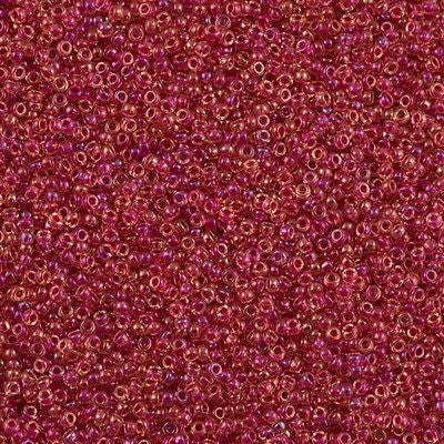 Miyuki Round Seed Bead 15/0 Dark Pink Lined Amber 2-inch Tube (363)