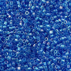 Miyuki Delica Seed Bead 11/0 Transparent Blue AB 2-inch Tube DB1250