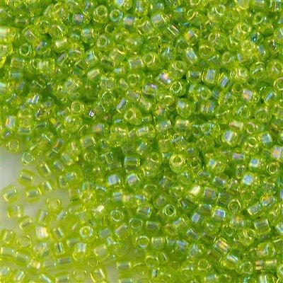 Miyuki Triangle Seed Bead 10/0 Lime Green AB 10g (1153)