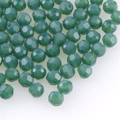 12 TRUE CRYSTAL 6mm Round Bead Palace Green Opal (393)