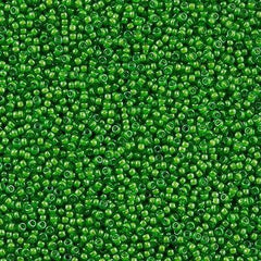 Miyuki Round Seed Bead 15/0 Inside Color Lined Pea Green Luster 2-inch Tube (2240)