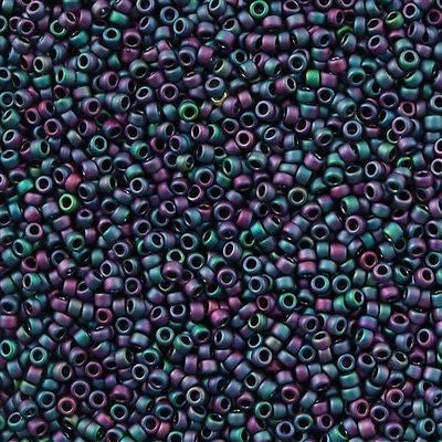 Toho Round Seed Bead 11/0 Opaque Matte Blue Iris 2.5-inch Tube (705)