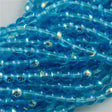 100 Czech 6mm Pressed Glass Round Beads Aquamarine AB (60020X)