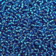 50g Miyuki Round Seed Bead 11/0 Silver Lined Capri Blue (25)