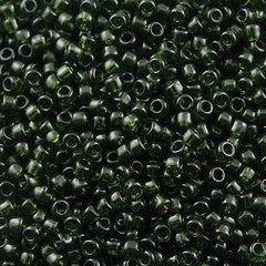 Toho Round Seed Beads 6/0 Transparent Moss 5.5-inch tube (940)