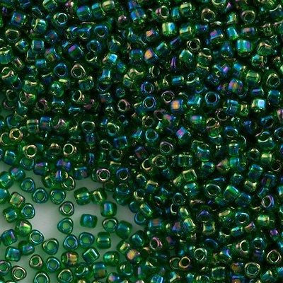 Miyuki Triangle Seed Bead 10/0 Green AB 10g (1154)