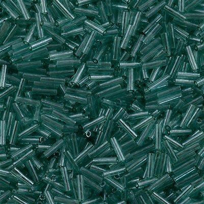 Miyuki 6mm Bugle Bead Transparent Seafoam Luster 5-inch Tube (2445)