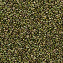 Miyuki Round Seed Bead 15/0 Opaque Golden Olive Luster 2-inch Tube (1897)
