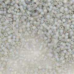 Miyuki Delica Seed Bead 11/0 Matte Transparent Light Grey AB 2-inch Tube DB1286