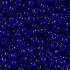 Toho Round Seed Bead 11/0 Transparent Cobalt 2.5-inch Tube (8)