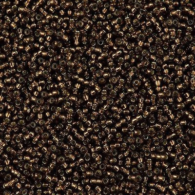 Miyuki Round Seed Bead 15/0 Silver Lined Root Beer 2-inch Tube (5D)