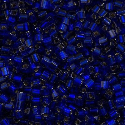 Miyuki 3mm Cube Seed Bead Silver Lined Cobalt Blue 10g (20)