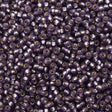 50g Miyuki Round Seed Bead 11/0 Matte Silver Lined Lavender (24F)