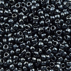 Toho Round Seed Beads 6/0 Metallic Hematite 2.5-inch tube (81)