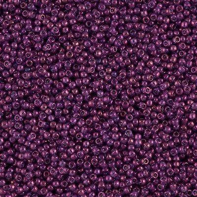 50g Toho Round Seed Beads 11/0 Transparent Dark Amethyst Gold Luster (205)