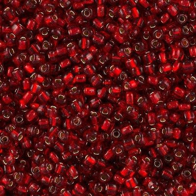 Miyuki Triangle Seed Bead 8/0 Silver Lined Dark Red 23g Tube (1809)
