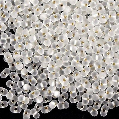 Miyuki Berry Seed Bead Matte Silver Lined Crystal 10g (1F)