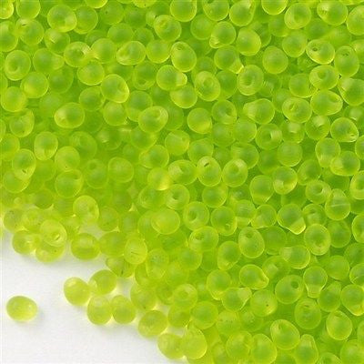 Miyuki Drop Fringe Seed Bead Matte Lime 24g Tube (143F)