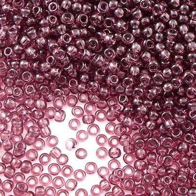 Toho Round Seed Bead 8/0 Transparent Medium Amethyst 5.5-inch tube (6B)