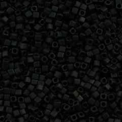 Miyuki 1.8mm Square Seed Bead Opaque Matte Black 8g Tube (401F)