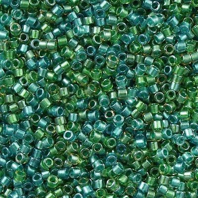 25g Miyuki Delica Seed Bead 11/0 Inside Dyed Color Aqua Green Mix DB984