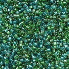 25g Miyuki Delica Seed Bead 11/0 Inside Dyed Color Aqua Green Mix DB984