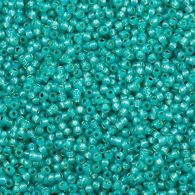 Toho Round Seed Bead 11/0 Silver Lined Milky Teal 2.5-inch Tube (2104)