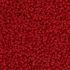 Miyuki Round Seed Bead 15/0 Matte Opaque Dark Red 2-inch Tube (408F)