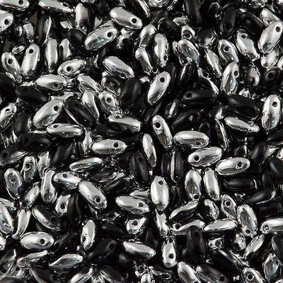 Czech Rizo 2.5x6mm Beads Jet Labrador 21g Tube (23980LAB)